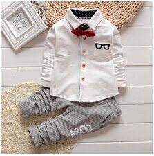 Baby Boy Clothing Sets children Bow tie T-shirts Glasses