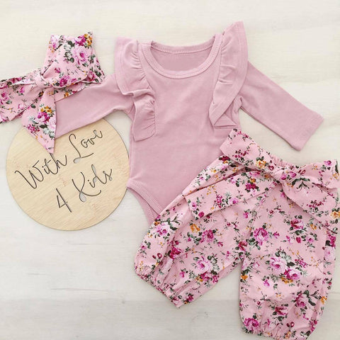 2019 Baby's Sets Baby Girl Clothes Sleeveless Solid