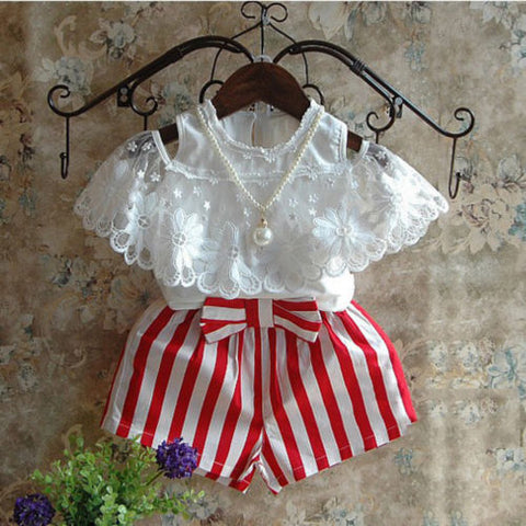 Regualr Cotton Summer Fashion Baby Sets For Girls