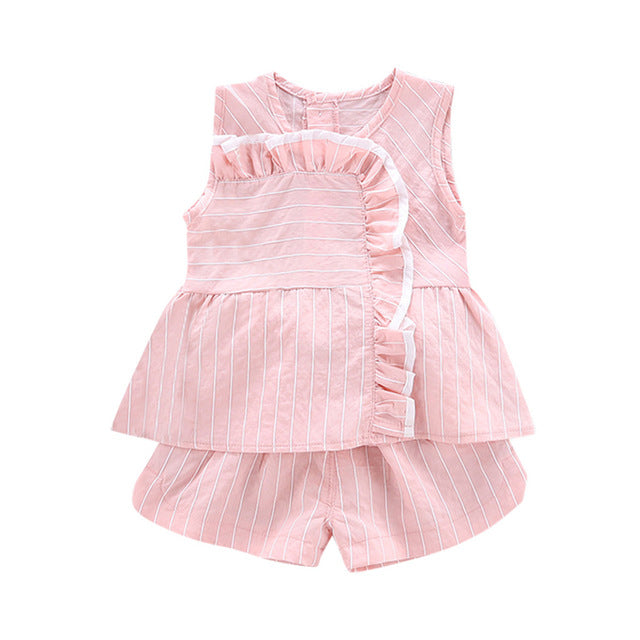 Newborn Clothes Set Striped Long Sleeve Kids Baby Girls